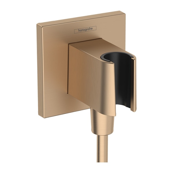 Cot racord, Hansgrohe, FixFit E, cu suport pentru para de dus, bronz periat [1]