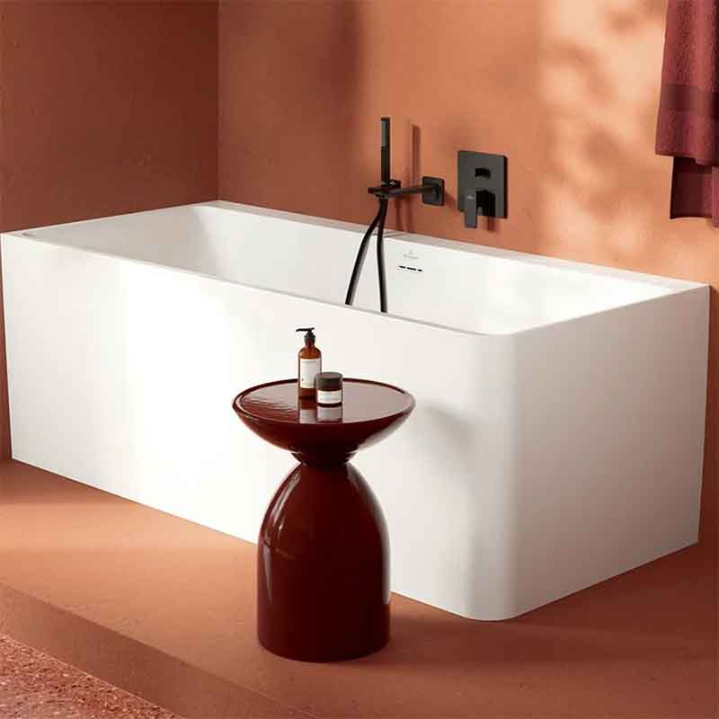 Cot racord pentru duș Villeroy&Boch, Universal Showers, pătrat cu suport pară duș, negru ma [2]