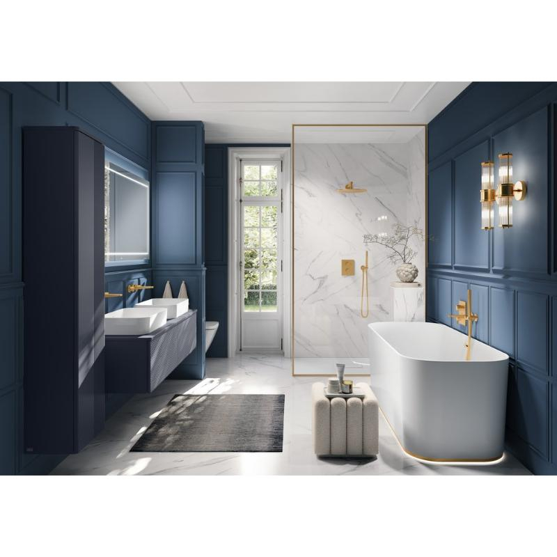Cot racord Villeroy&Boch, Universal Showers, rotund cu suport duș, brushed gold [3]