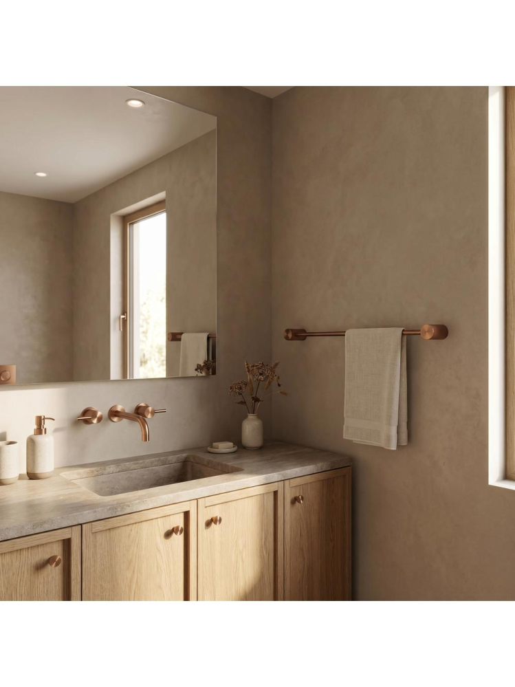 Cuier de baie Rea Solo 64101 cupru periat 600x65mm metal montaj perete [2]