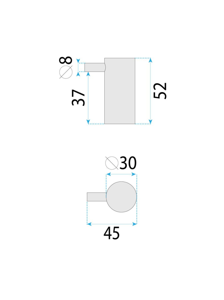Cuier de baie Rea Solo 64104 Cupru Periat 30x45x52 mm metal montaj suruburi [10]