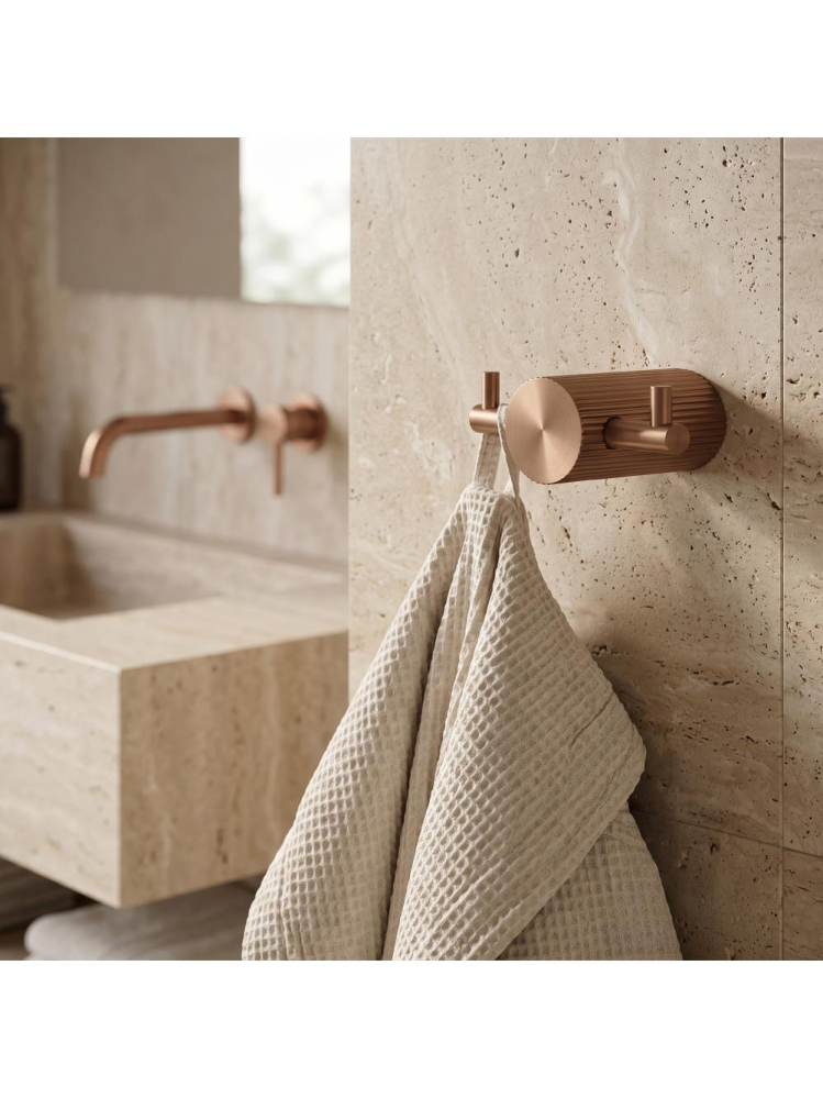 Cuier de baie Rea Solo 64104A cupru periat metal 72x30x52 mm montaj suruburi [7]