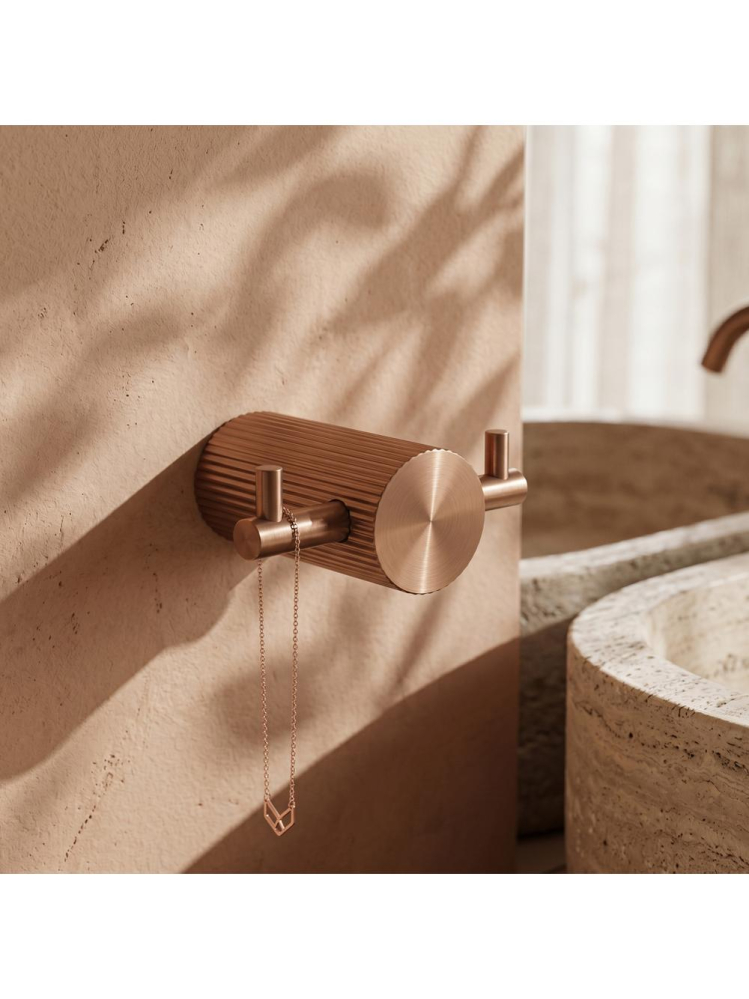 Cuier de baie Rea Solo 64104A cupru periat metal 72x30x52 mm montaj suruburi [4]