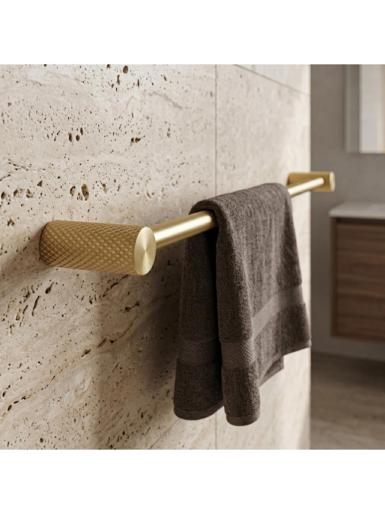 Cuier de baie Rea Otto A62301BG auriu periat 595mm metal montaj suruburi [4]