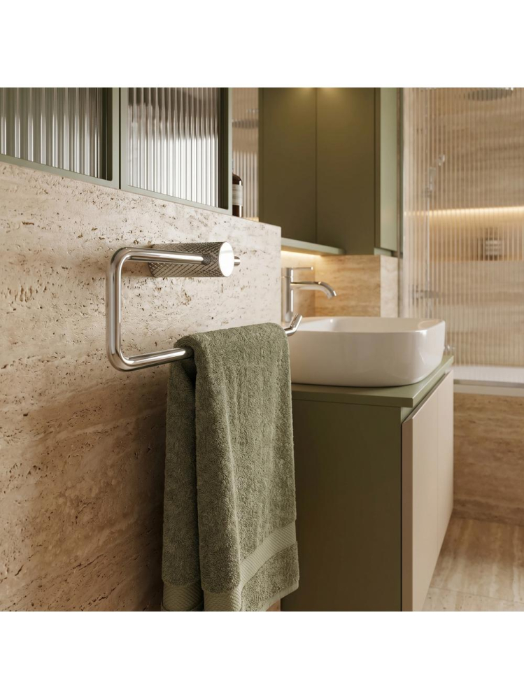 Cuier de baie Rea Otto A62310 crom 265x95x70 mm metal montaj suruburi [6]