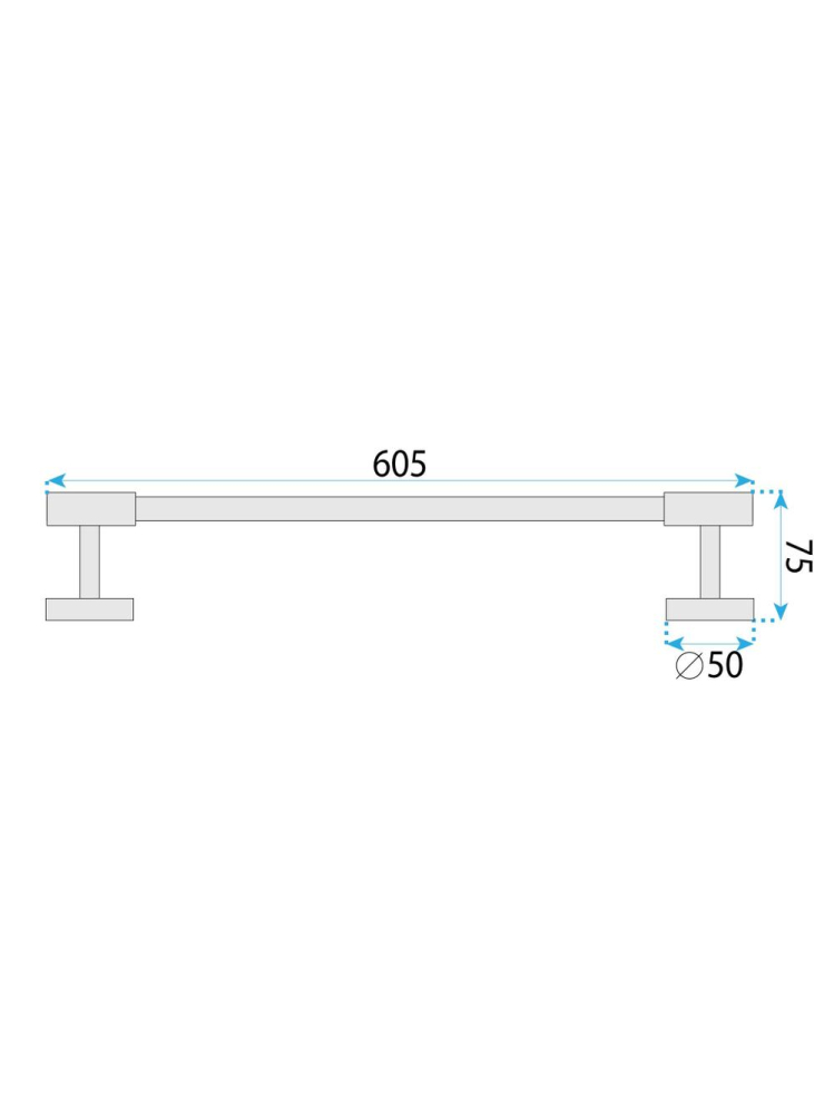 Cuier de baie Rea Galo 5701 finisaj titan 615x75x50 mm metal montaj perete [10]