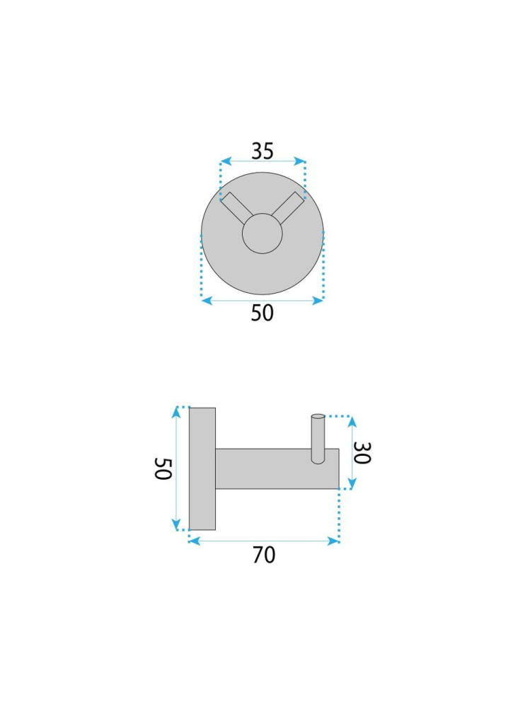 Cuier de baie Rea Leo 5605 cupru periat metal 50x50x70 mm [6]