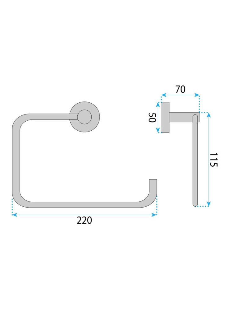Cuier de baie Rea Leo 5610 cupru periat 220x130x70 mm metal montaj suruburi [9]