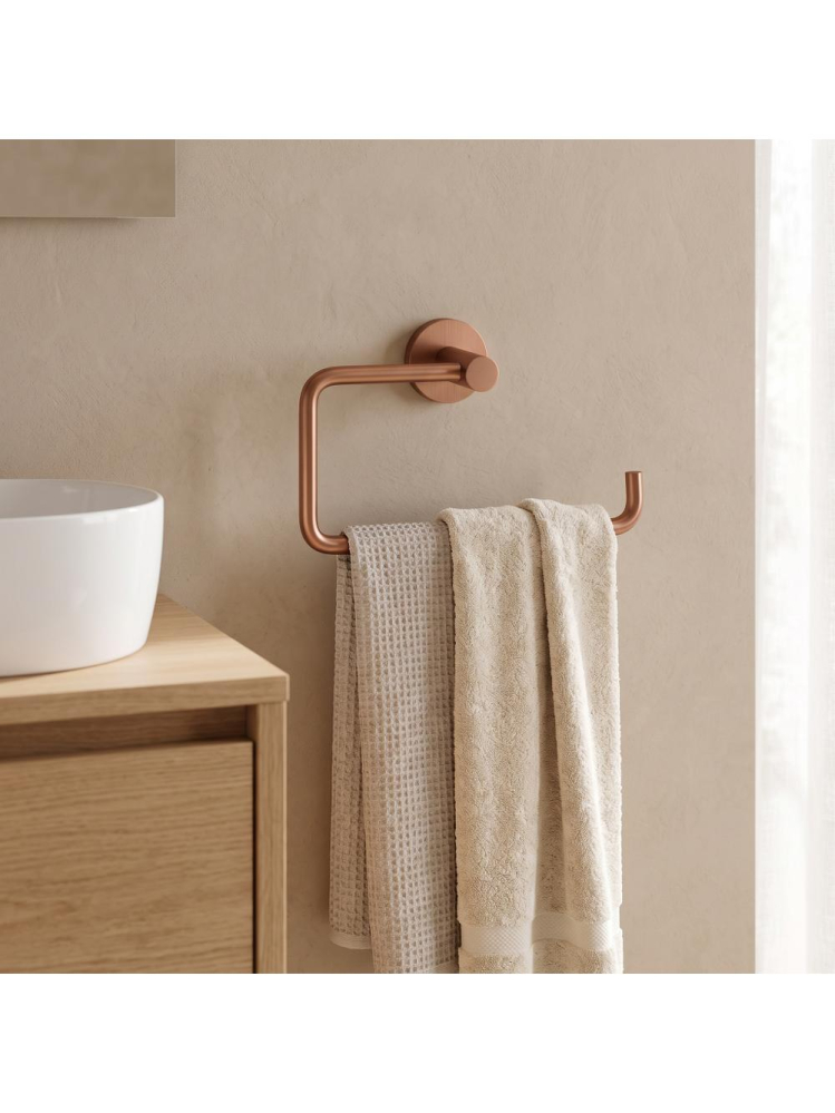 Cuier de baie Rea Leo 5610 cupru periat 220x130x70 mm metal montaj suruburi [7]