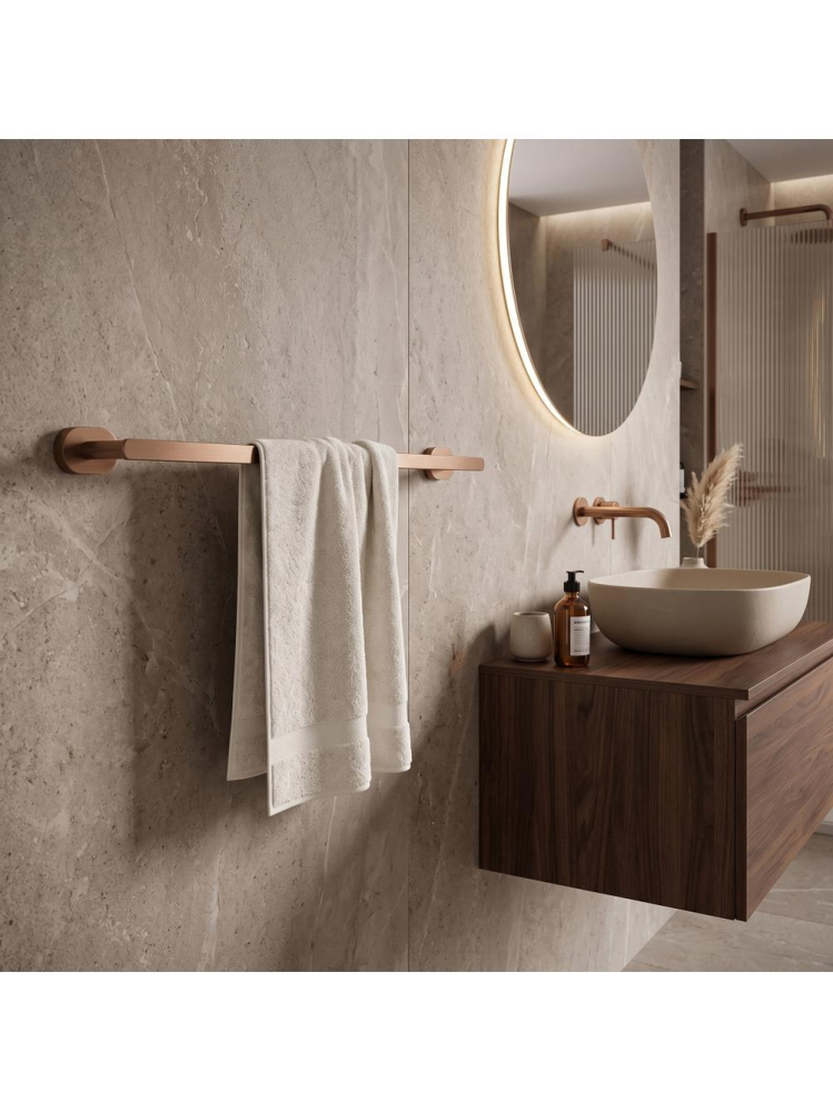 Cuier de baie Rea Til 101 cupru periat 575x65x35mm montaj suruburi [3]