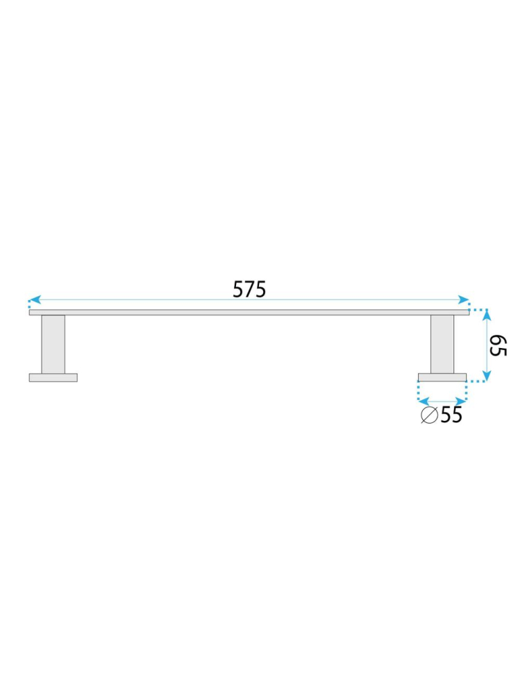 Cuier de baie Rea Til 101 cupru periat 575x65x35mm montaj suruburi [8]