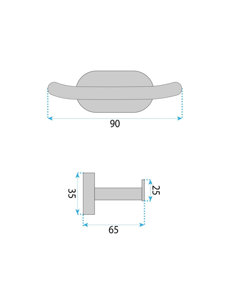 Cuier de baie Rea Til 105 Cupru Periat 90x35x65 mm metal [7]