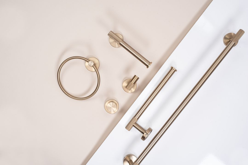 Cuier de baie Ring 6610 Modern auriu periat [5]