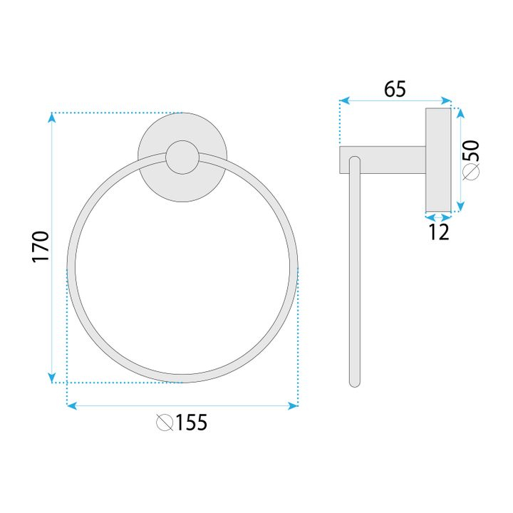 Cuier de baie Ring 6610 Modern crom periat [11]