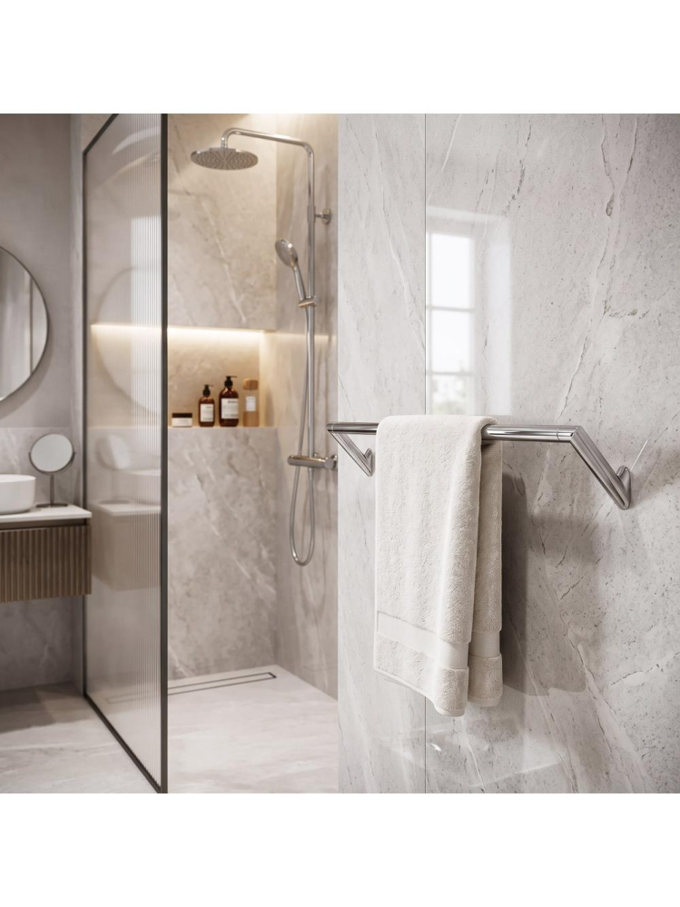 Cuier de baie Rea Will crom 595x80x85 mm montaj cu suruburi [2]