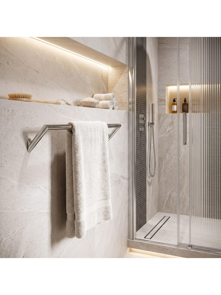 Cuier de baie Rea Will crom 595x80x85 mm montaj cu suruburi [6]