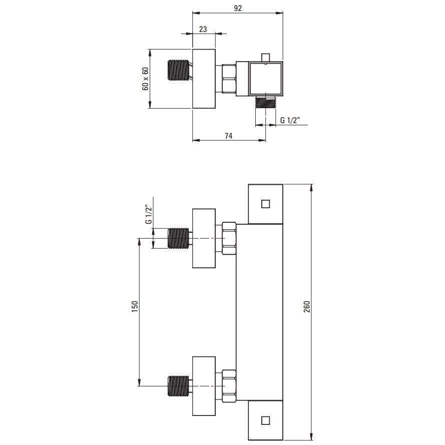Deante Begonia Square Baterie dus cu termostat [2]