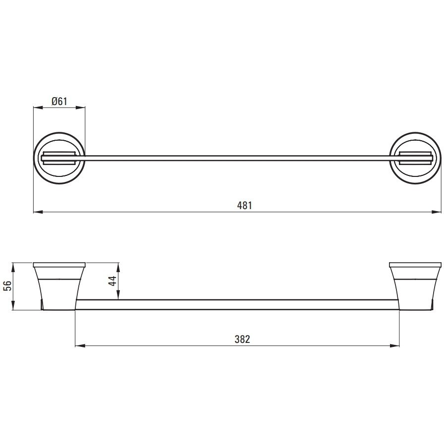 Deante Easy-Fix Suport prosop baie tip bara 48 cm, crom [5]