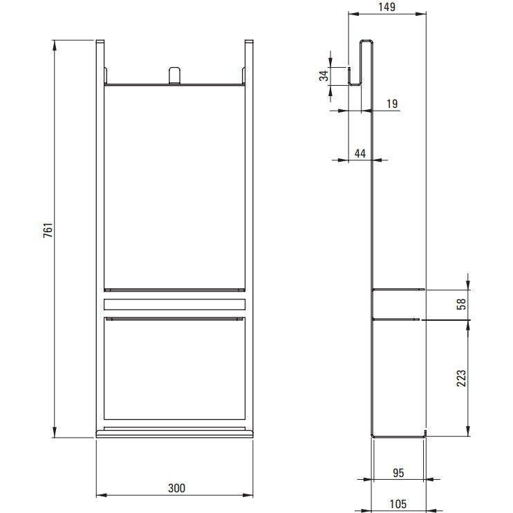 Deante Mokko Polita de dus dubla, pentru cabina de dus H76 cm, alb [4]