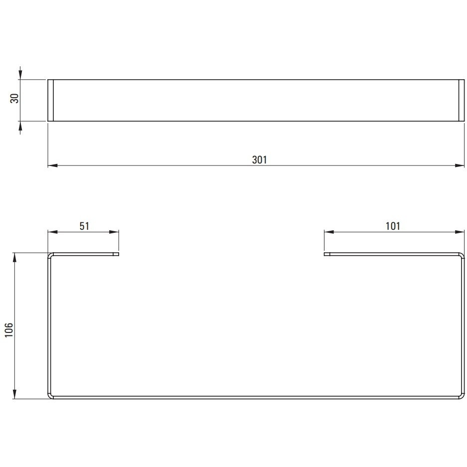 Deante Mokko Suport prosop baie tip bara 30 cm, alb [4]