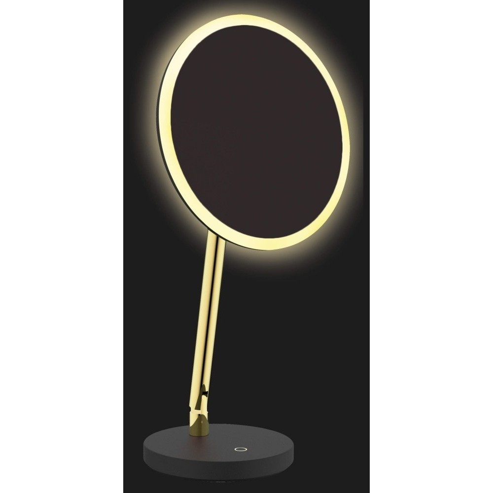 Deante Silia Oglinda cosmetica cu iluminare LED Ø22 cm, auriu [4]