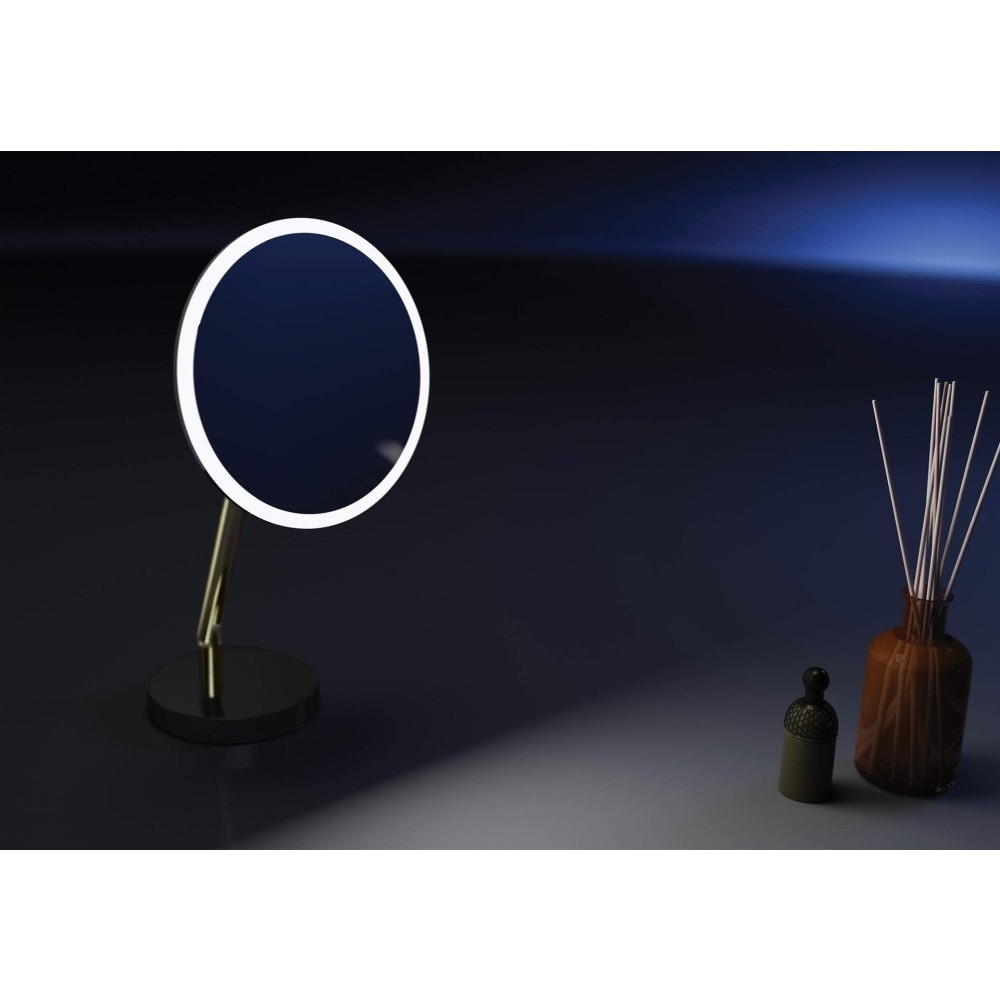 Deante Silia Oglinda cosmetica cu iluminare LED Ø22 cm, auriu [8]