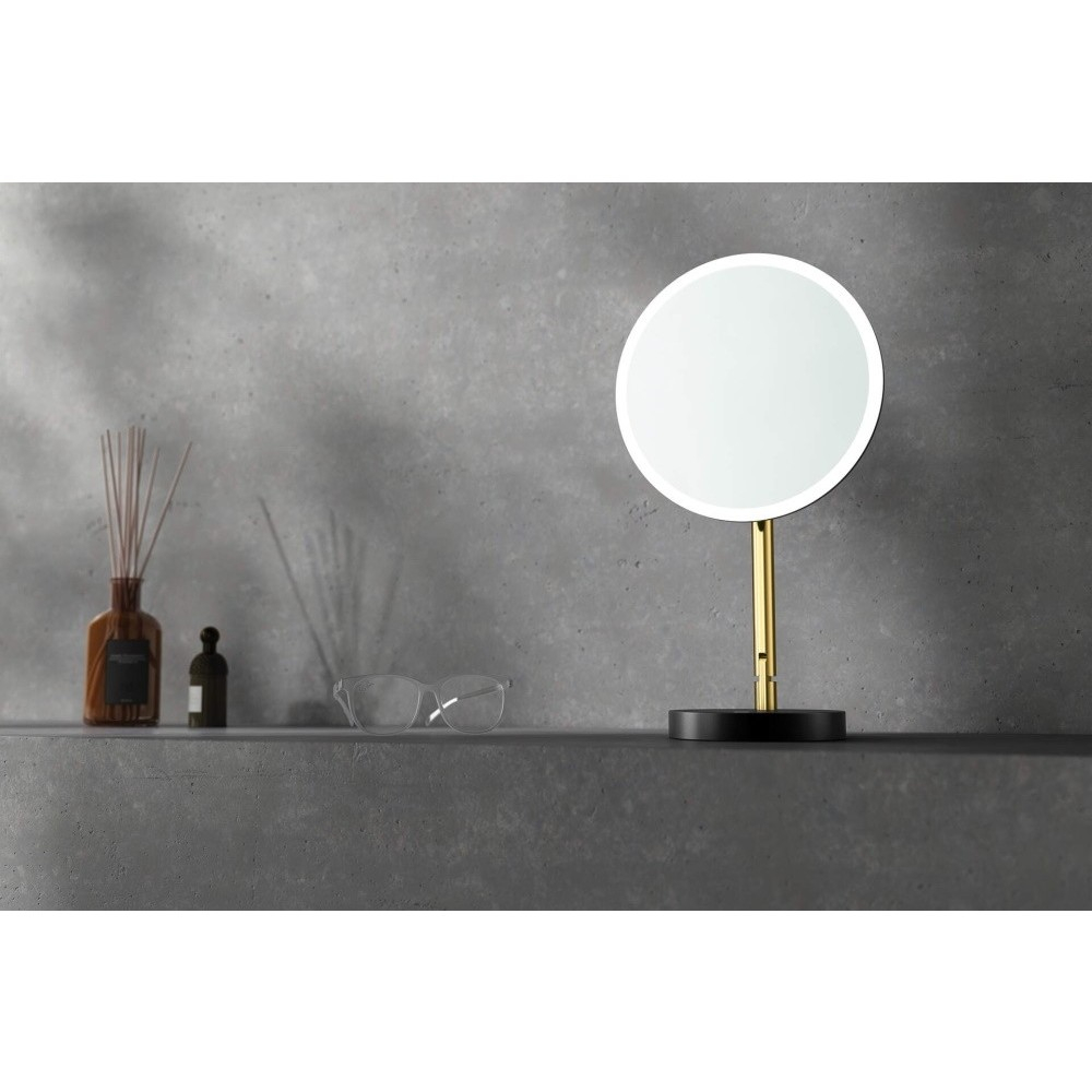 Deante Silia Oglinda cosmetica cu iluminare LED Ø22 cm, auriu [5]