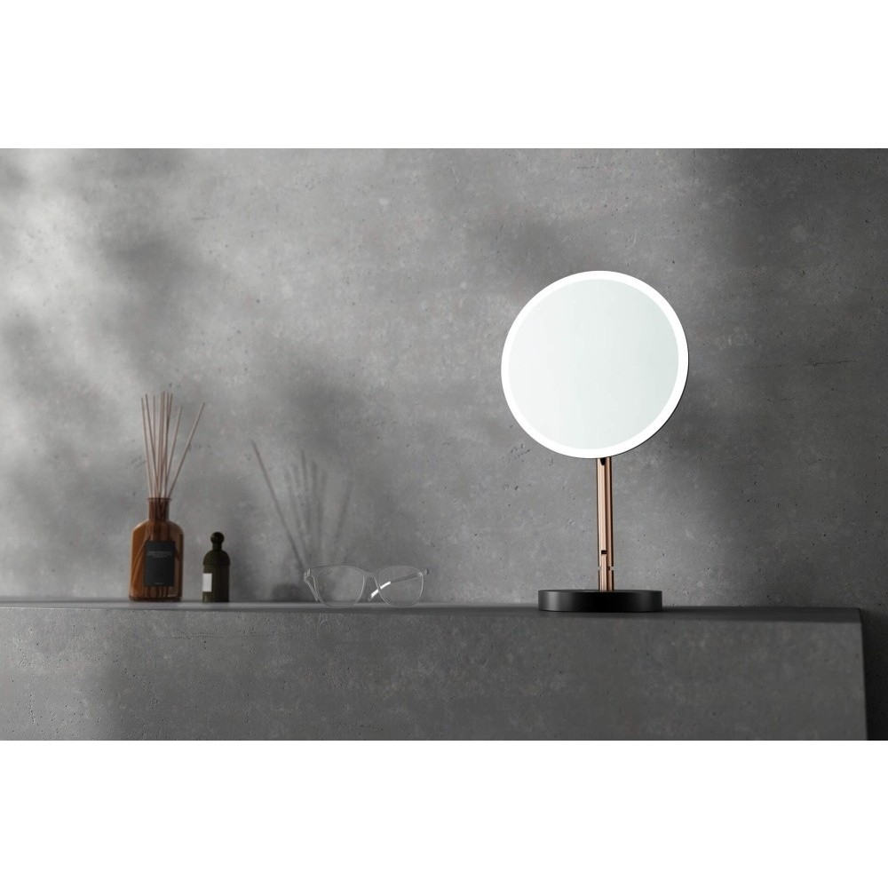 Deante Silia Oglinda cosmetica cu iluminare LED Ø22 cm, auriu (rose gold) [6]