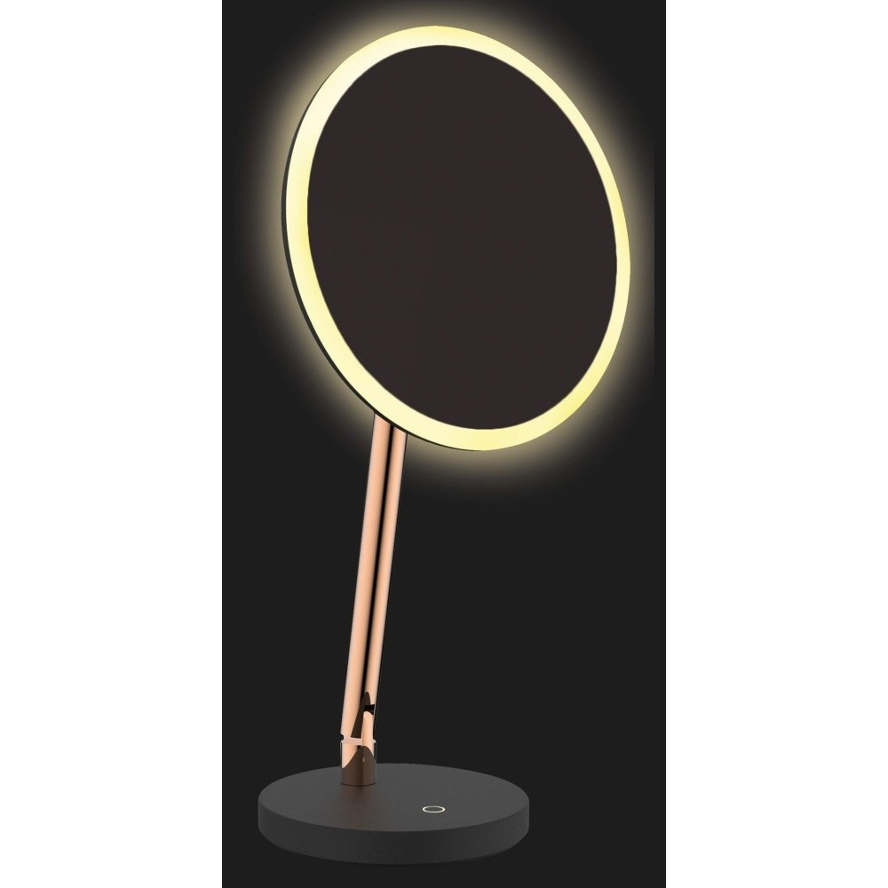 Deante Silia Oglinda cosmetica cu iluminare LED Ø22 cm, auriu (rose gold) [5]