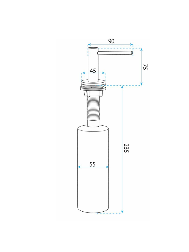 Dispenser chuveta pentru detergent Rea DEX auriu periat [4]