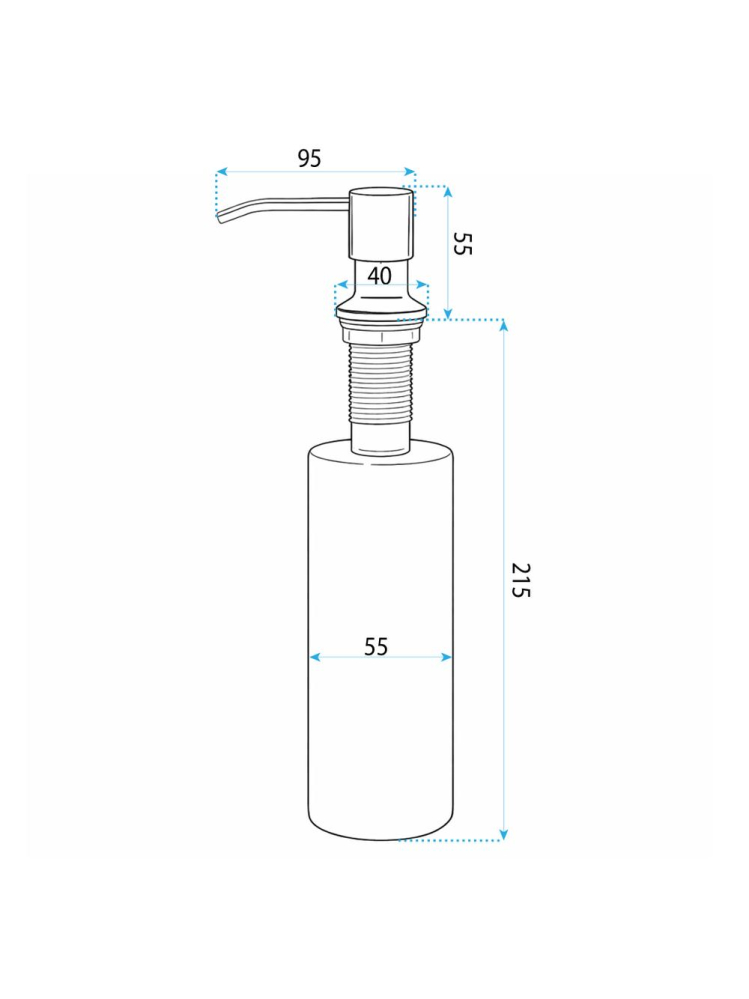 Dispenser chuveta pentru detergent Rea LON auriu periat [4]