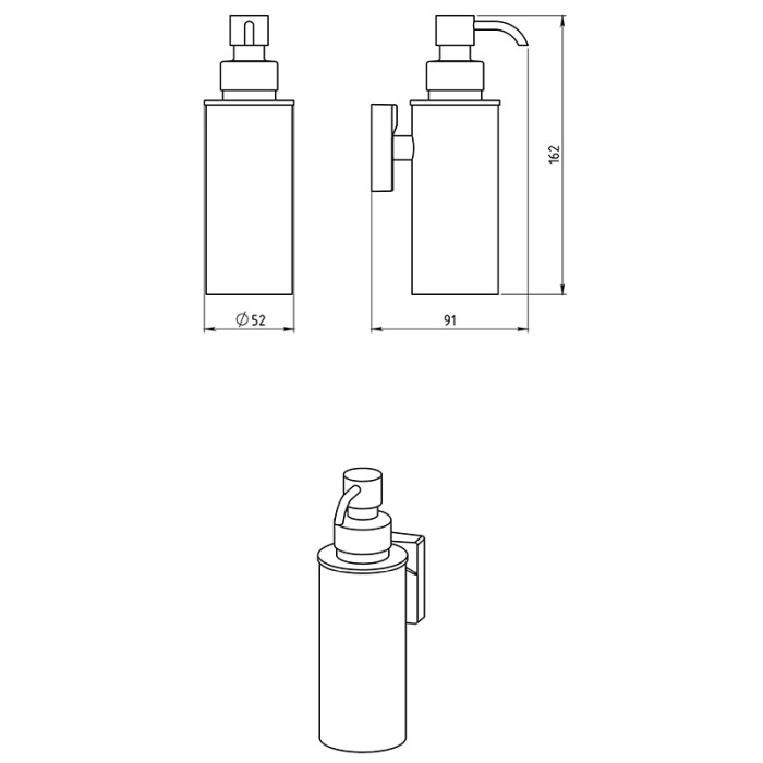 Distribuitor sapun, Ferro, Metalia 12, crom [2]