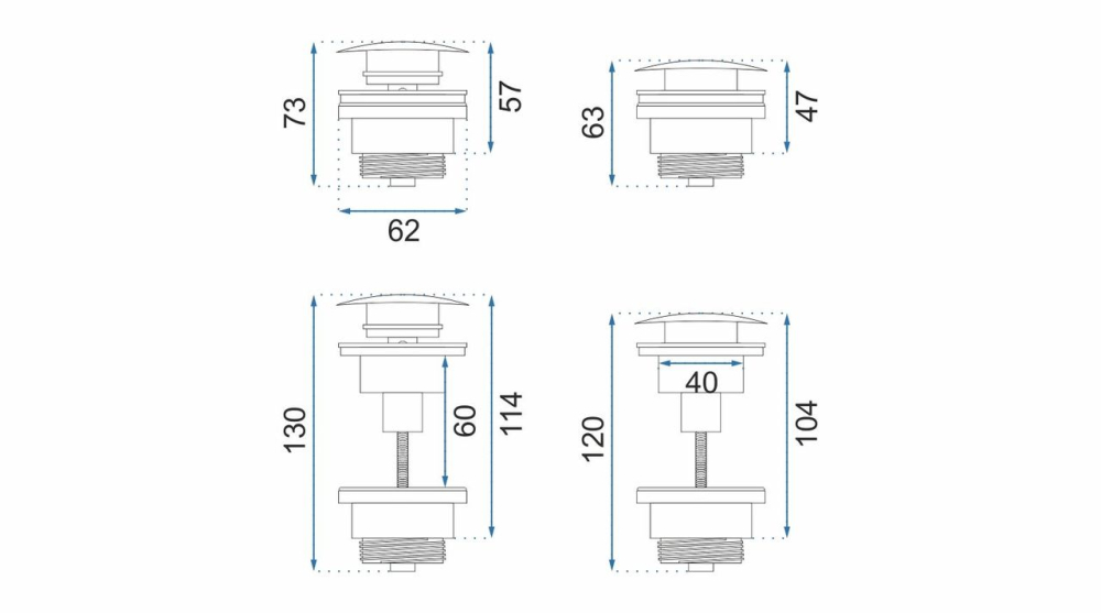 Dop pentru lavoar universal clic-clac Rea cupru [3]