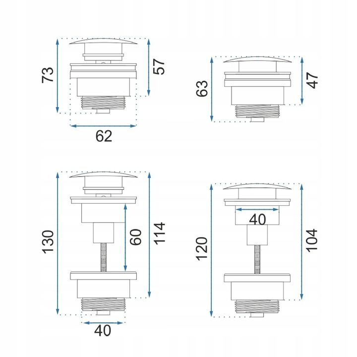 Dop pentru lavoar universal clic-clac Rea titan [4]
