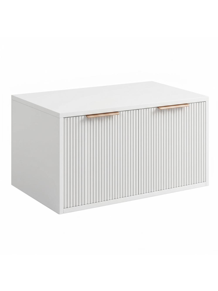 Dulap baie pentru lavoar Rea Core 80cm alb [9]