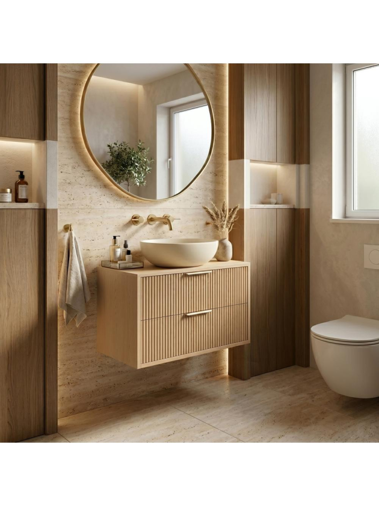 Dulap baie pentru lavoar Rea Mono 60cm bej [5]