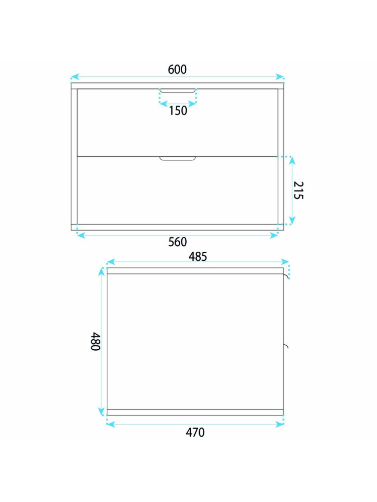 Dulap baie pentru lavoar Rea Mono 60cm maro [10]