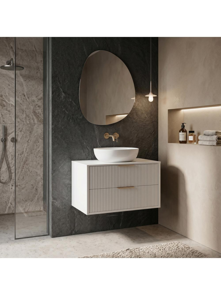 Dulap baie pentru lavoar Rea Mono 80cm alb [5]