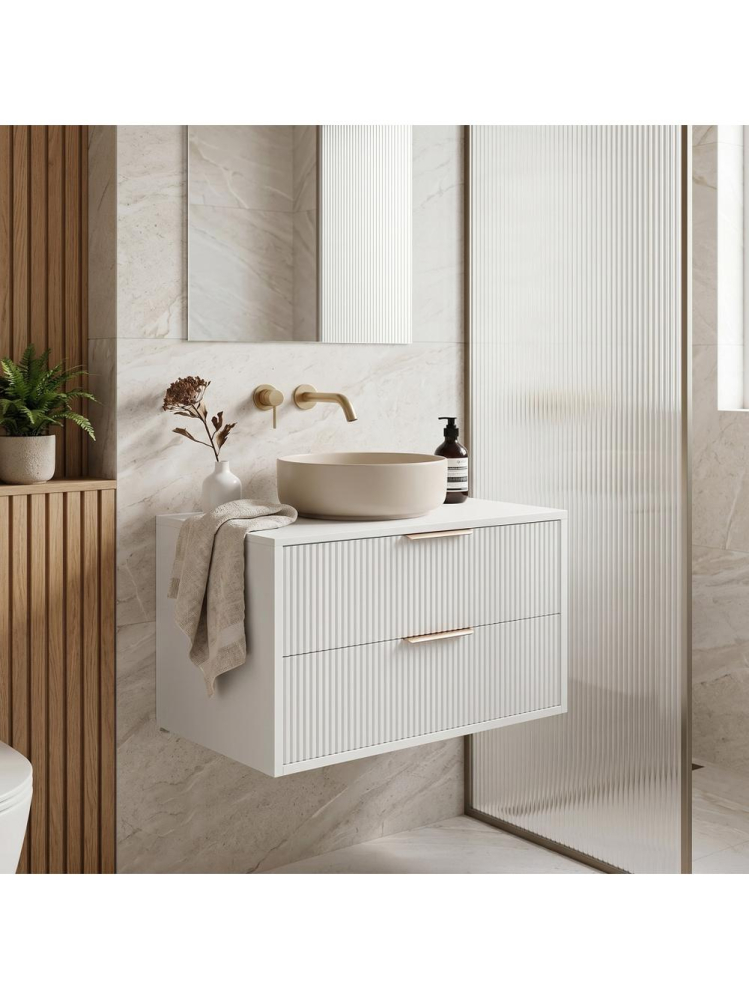 Dulap baie pentru lavoar Rea Mono 80cm alb [3]