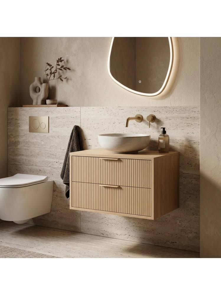 Dulap baie pentru lavoar Rea Mono 80cm bej [3]