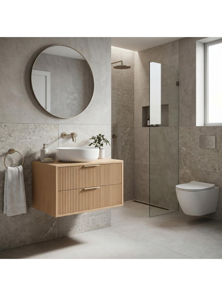 Dulap baie pentru lavoar Rea Mono 80cm bej [6]