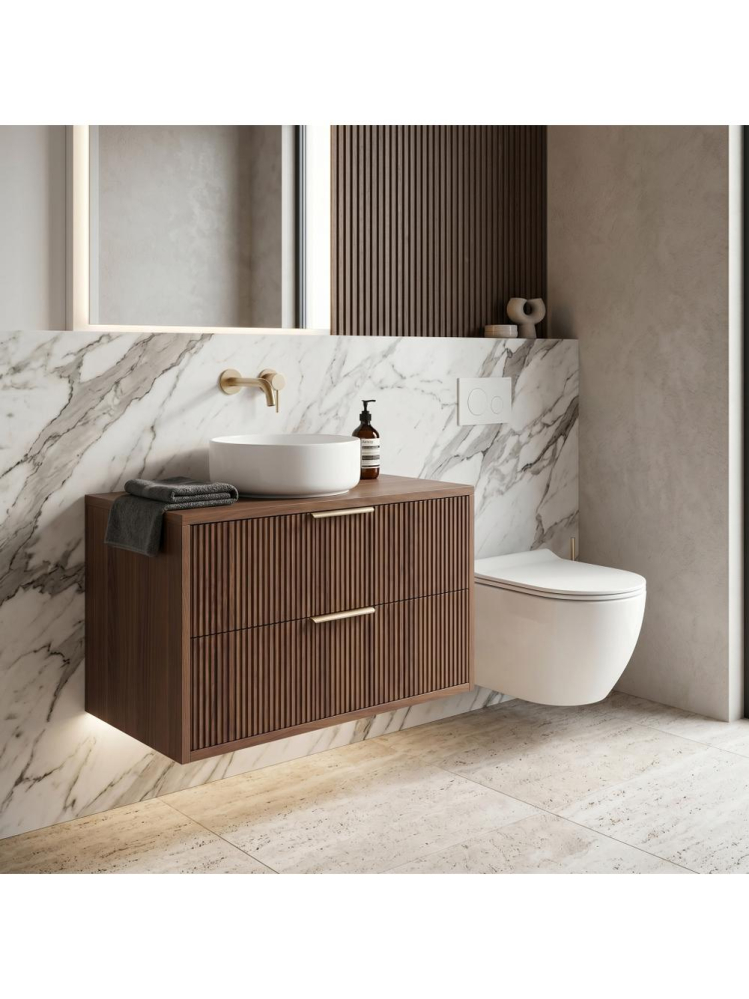 Dulap baie pentru lavoar Rea Mono 80cm maro [6]