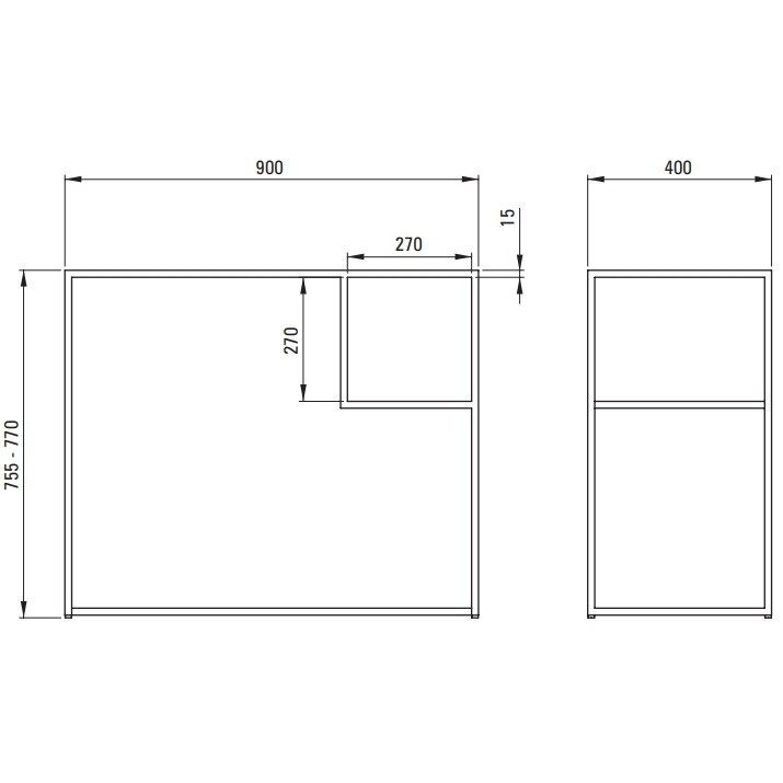Dulap baza negru mat Deante Correo 40x90x76 cm [4]