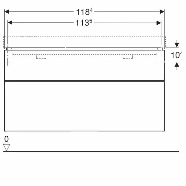 Dulap baza pentru lavoar dublu suspendat Geberit Smyle Square gri nisip 2 sertare 119 cm [4]