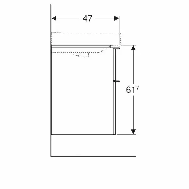 Dulap baza pentru lavoar dublu suspendat Geberit Smyle Square gri nisip 2 sertare 119 cm [5]