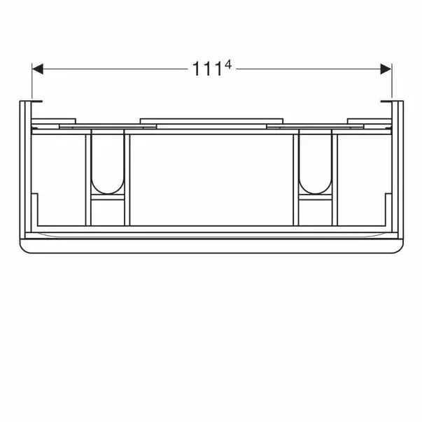 Dulap baza pentru lavoar dublu suspendat Geberit Smyle Square gri nisip 2 sertare 119 cm [3]