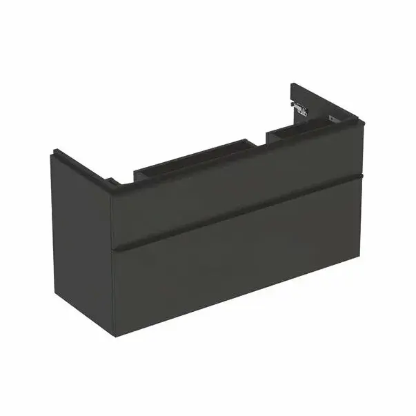 Dulap baza pentru lavoar dublu suspendat Geberit Smyle Square lava gri inchis 2 sertare 119 cm [1]