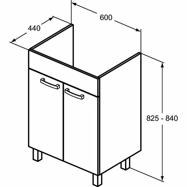 Dulap baza pentru lavoar pe pardoseala Ideal Standard Tempo 60 cm, gri lucios [2]