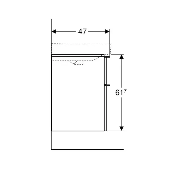 Dulap baza pentru lavoar suspendat Geberit Smyle Square 2 sertare 59 cm [4]