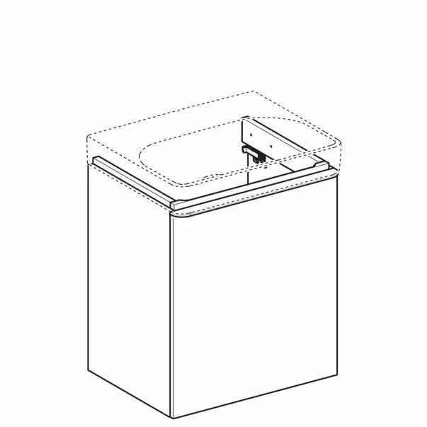 Dulap baza pentru lavoar suspendat Geberit Smyle Square alb 1 usa opritor dreapta 54 cm [2]